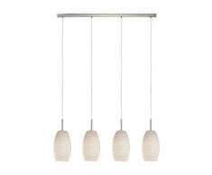 Eglo 93191 E Batista3 Hl Lampe suspension Hl/4 E27 Nickel mat/blanc