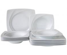 CreaTable, 13162, SÃ©rie CÃ©lebration Blanc, Service de table 12 piÃ¨ces