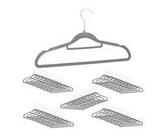 Cintres en Velours Set de 50 AntidÃ©rapant Manteaux Pantalons Robes VÃªtements Hxlxp: 22, 5 x 41 x 0, 6 cm, Gris