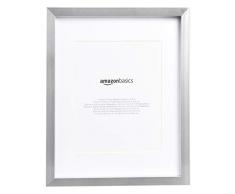 AmazonBasics Cadre photo avec passe-partout 28 x 35 cm intÃ©rieur 20 x 25 cm, Nickel, Lot de 2