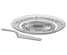 Premier Housewares 1402624 Présentoir à Gâteau et Pelle à Tarte en Verre Transparent