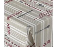 Venilia Plat du Jour Matelas Linge de Table Nappe Anti Tache, Imperméable, Coton, Rondes, 160 x 160 cm, 55138