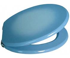 MSV 140011 Abattant WC MDF/Inox Bleu 43,5 x 37,5 x 1,8 cm