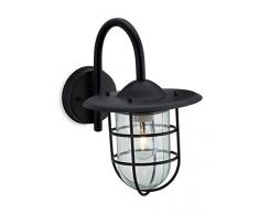 Firstlight Products Applique murale cage en mÃ©tal, culot Ã vis E27 Noir