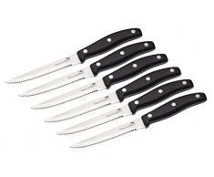 Kitchen Craft MCSTEAK2 Set de 6 Couteau Ã Steak Acier Inoxydable, Argent/Noir, 9 x 12 x 16 cm