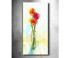 Bonamaison Peinture sur toile, multicolore, 30 x 90 cm - Conçu et fabriqué en Turquie