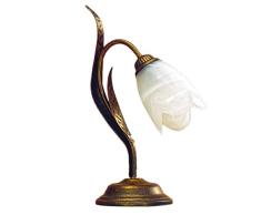 ONLI - Lampe Ã chevet en mÃ©tal marron avec nuances dorÃ©es et verre blanc satinÃ© effet alabÃ¢tre