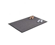Relaxdays Paillasson gris chiné tapis dâentrée couloir intérieur extra plat mince 120 x 180 cm, noir-gris