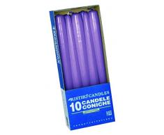 Cereria di Giorgio RisthÃ² BoÃ®te de 10 Bougies Coniques pour bougeoir, Cire, Couleur Violet Clair, 2,2Â x 25Â cm
