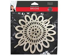 douceur dintérieur embrasse broche (0) 17.5cm metal patine mandy blanc/or