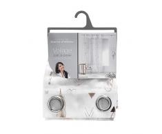 douceur dintérieur panneau a oeillets 140x240 cm voile metallise flechea blanc/or rose