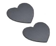 Artesa Lot de 2 Assiettes de Service en Ardoise en Forme de cÅur 25 cm