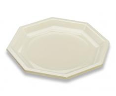 GUILLIN - OCTOPACK ASF240IV SACHET DE 50 Assiette Octogonale RÃ©utilisable, PolystyrÃ¨ne, Ivoire, 24 x 24 x 2,1 cm