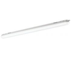 Lampe de lumière, LED pour pièces humides üllerAqualux IP65 pour un de montage mural et au plafond par pinces de fixation, en plastique, Plastique, gris, 120 cm 28 watts 230 volts