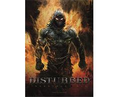 Heart Rock â Licensed Drapeau Disturbed Indestructible, Tissu, Multicolore, 110 x 75 x 0,1 cm