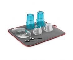 Metaltex Softex Housse Tapis DÃgouttoir, extérieurâ¯: 100% Polyester, Rouge/Gris, 40 x 45 x 1 cm