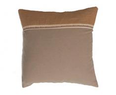 Soleil docre Coussin bi-matiÃ¨re, Coton, Ecru, 40x40x10 cm