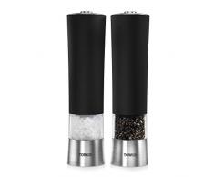 TOWER Ensemble de Moulin à Poivre et sel électrique avec mécanisme à Piles â Noir T80400.