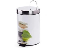 MSV 100487 Poubelle 3l lingga, INOX/Polypropylène, Imprimé, 16,7 cm