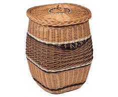 Prestige Ã Linge en Osier Panier en Osier avec Couvercle, Naturel