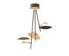 WOFI 9287.03.15.6000 Plafonnier, Métal, Integriert, 9 W, Goldfarbig, 45 x 45 x 530 cm