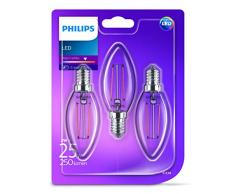 Philips LED classique Bougie Filament Blanc chaud ampoule, E14, 2Â W