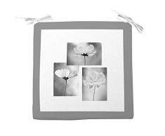 Soleil docre Dessus de Chaise PETALE Gris 40x40x5 cm, Polyester