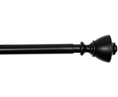 AmazonBasics Tringle Ã rideau 2,54 cm avec embouts en forme de vase, 180 Ã 365 cm, Noire