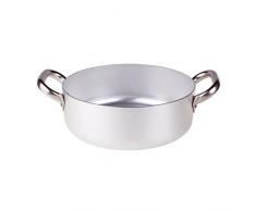 Pentole Agnelli ALMA10628 Poêles en Aluminium Professionnelles 3 mm, Casserole Basse avec 2 poignées, 6,4 L