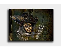 Bonamaison Peinture sur toile, multicolore, 70 x 100 cm - Conçu et fabriqué en Turquie