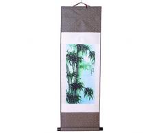 lachineuse KAKEMONO Asiatique Bambou - Impression sur Soie - 100 x 30 cm