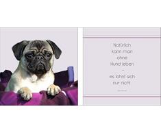 Pro Art glaset2d826827 Collection Mix & Match Ohne Hund Leben Lot de 2 Impressions sous Verre 20 x 20 cm