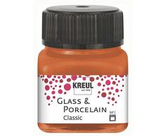 KREUL 16248 â Peinture pour Verre et Porcelaine Classique, Brillante à Base deau, séchage Rapide, Opaque, 20 ML dans Un Verre, cuivre métallique