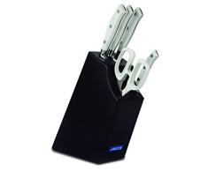 Arcos 234424 Bloc 4 Couteaux + Ciseaux, Acier Inoxydable, Blanc, 25 x 20 x 20 cm