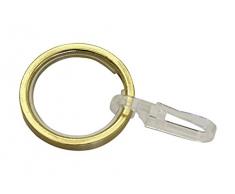 GARDINIA Anneau pour Tringle Ã Rideau de 20 mm de DiamÃ¨tre, Insert Coulissant et Crochet Pliant Inclus, 6 PiÃ¨ces, SÃ©rie Chicago, Largeur 4 mm, MÃ©tal, Laiton Mat