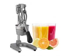 Relaxdays Presse-fruits manuel avec levier, presse orange, presse citron professionnel qualité gastronomie, argenté