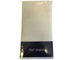 Rapport Facile dentretien Infroissable Drap Plat, Coton Polyester, crÃ¨me, Double