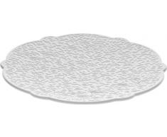 Alessi Mw01/77 Dressed Soucoupe Pour Tasse Ã Moka en Porcelaine Blanche avec DÃ©coration en Relief, Set de 4 PiÃ¨ces