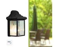 Brilliant AG 44280/06 Newport Applique Murale ExtÃ©rieure MÃ©tal/Verre 53 W E27 Noir