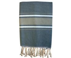 HR Decoraction Sophie Serviette de Plage, Coton, Gris, 200Â x 100Â x 0.5Â cm