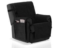 Bartali Couvre Fauteuil Larissa, Tissu Chenille Coton, 50% Polyester, Noir, 1Â