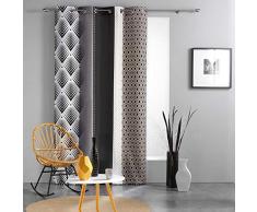 douceur dintérieur rideau a oeillets 140x260 cm polyester galileo noir