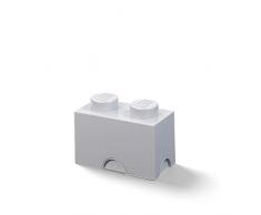 LEGO 40021740 Brique 2 plots, Boîte de Rangement empilable, 2,6 l, Gris, One Size