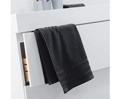 douceur dintérieur serviette de toilette 50x90 cm eponge vitamine noir