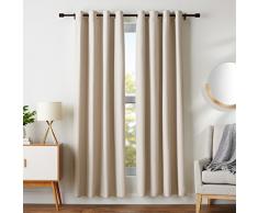 AmazonBasics Lot avec rideau occultant et Åillets, 182 x 117 cm, Beige