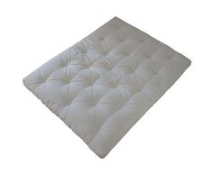 Europe & Nature Matelas Futon Traditionnel 100% Coton Blanc 140 x 200 x 13 cm, GRTRADFUTON140200