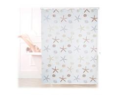 Relaxdays 10026667_1049 Ocean, 160x240 cm, Rideau de douche, baignoire bain store, fixation plafond, semi-transparent, PVC, plastique, aluminium, 240 x 160 x 5 cm