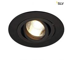 SLV New Tria rond GU10 230 V XL Build-in spot de plafond avec clip plumes – Noir 113440