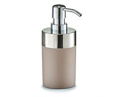 Zeller 18361 Distributeur de Savon Plastique/Acier Inoxydable Taupe 6,5 x 17 x 6,5 cm