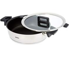 Woll 828NC Concept marmite en Acier Inoxydable pour Induction diamètre 28 cm, Hauteur 8 cm, 4,8 l avec Couvercle en Verre Multifonction dans Une boîte